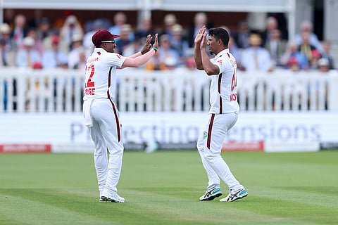 Gudakesh Motie celebrates Ben Stokes wicket